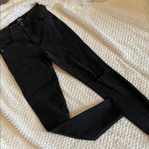 Women's Black Jeans cotton on brand size 4 high cropped skinny